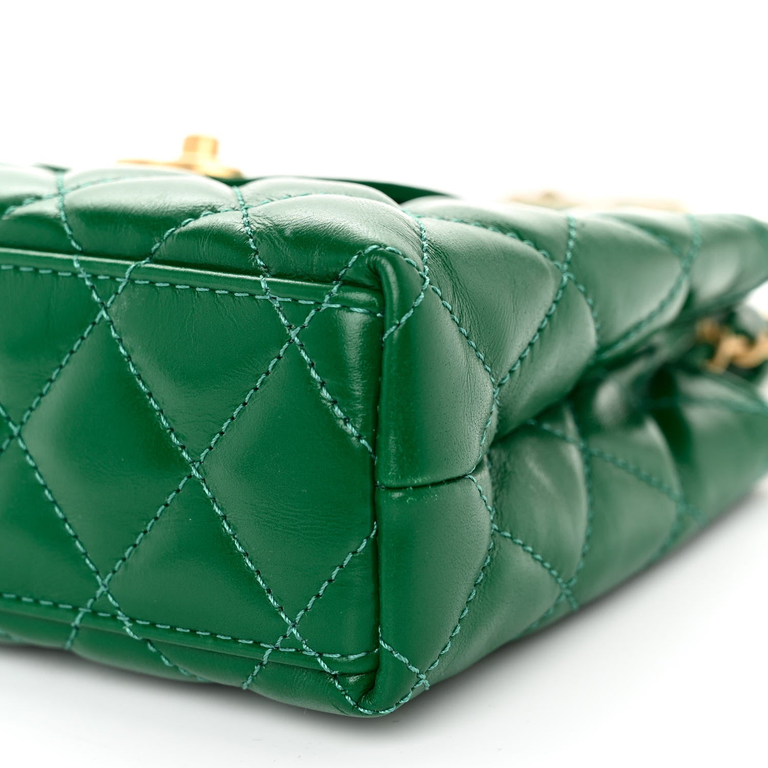 Chanel Shiny Aged Calfskin Quilted Nano Kelly Shopper Green 11 of 14
