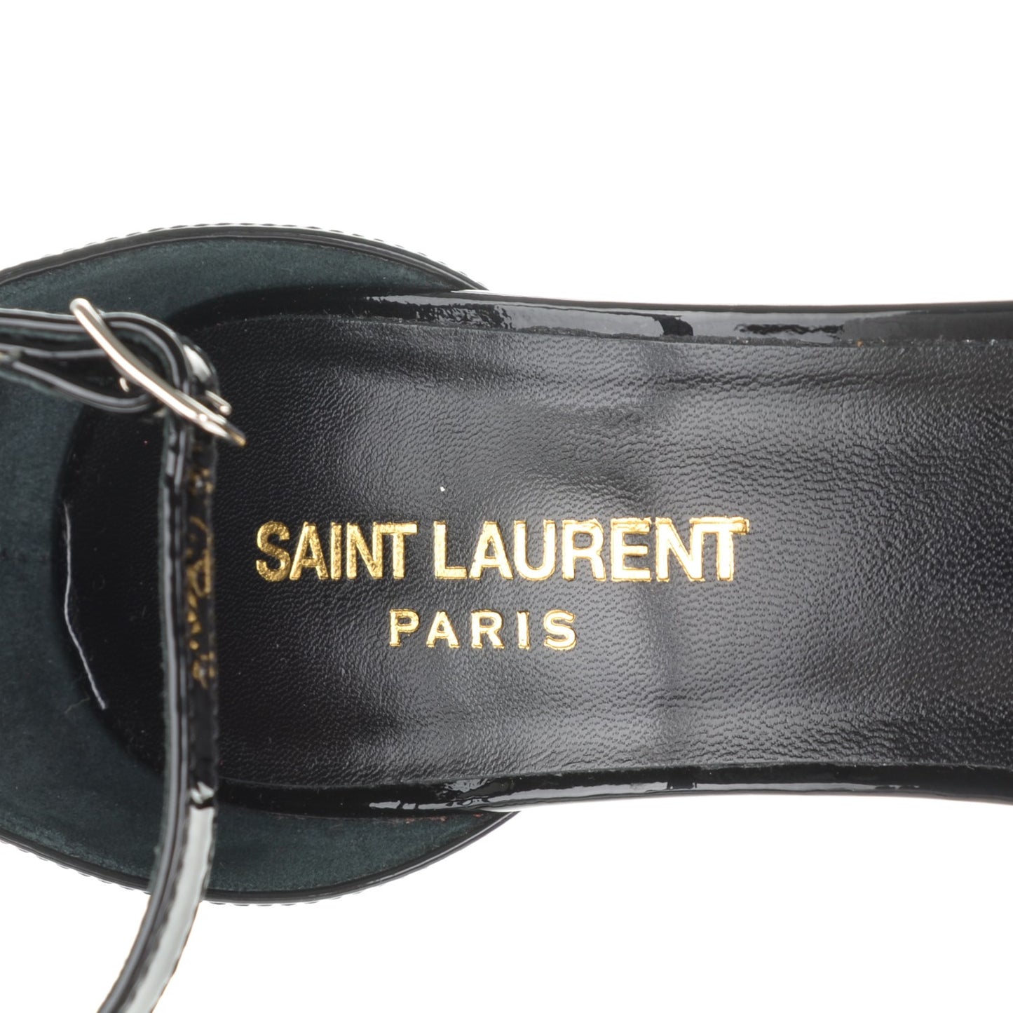 Patent Calfskin Jane Bow 80 Ankle Strap Sandals 38 Black