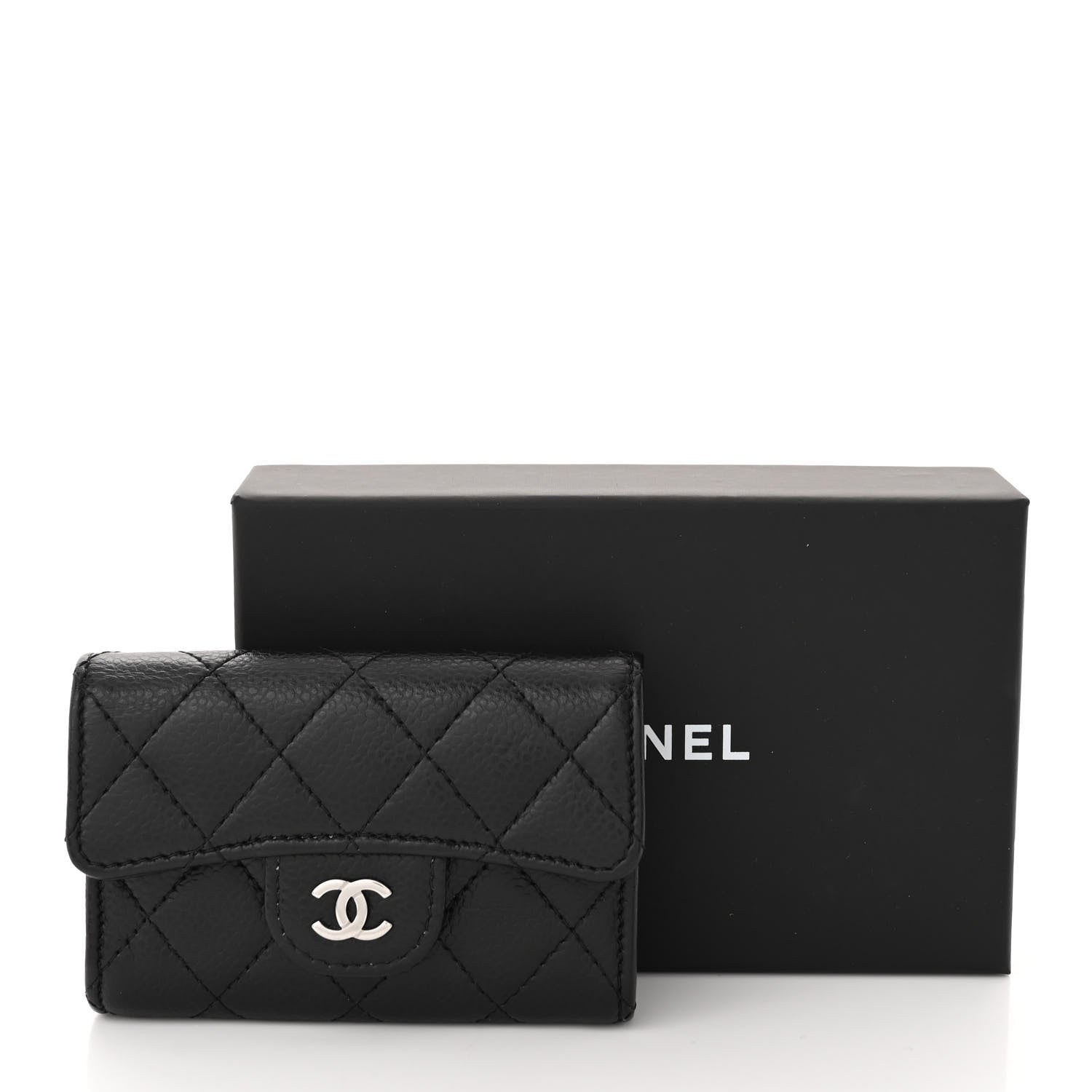 Chanel Caviar Quilted Flap Card Holder Wallet Black 11 of 11