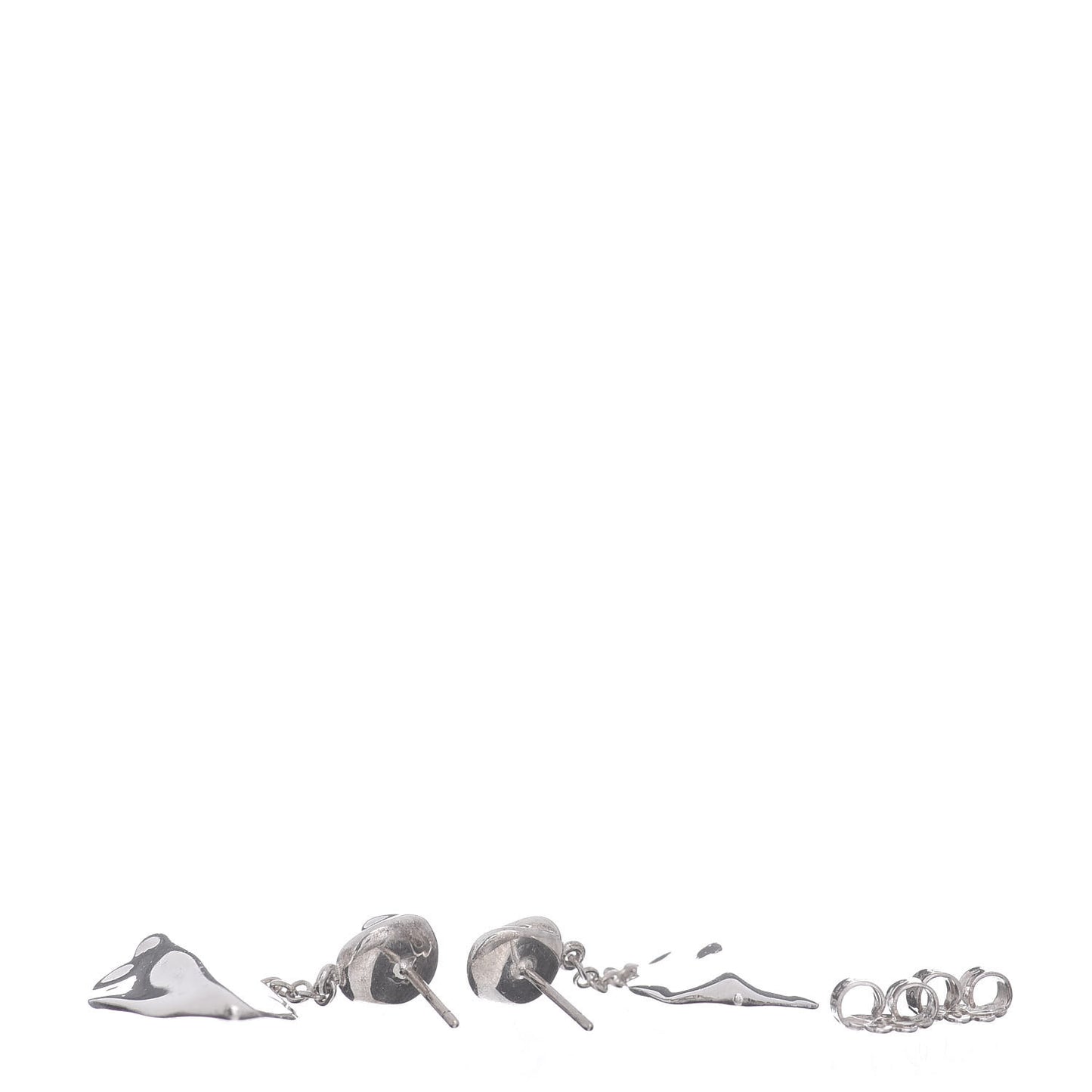 Sterling Silver Elsa Peretti Nature Leaf Drop Earrings