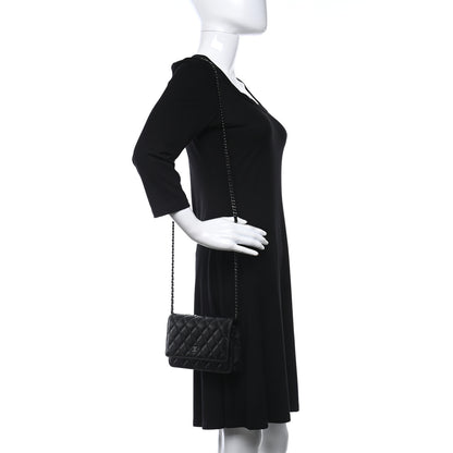 Chanel Lambskin Quilted Wallet On Chain WOC So Black 2 of 14