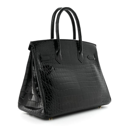 Hermes Shiny Porosus Crocodile Birkin 30 Black 2 of 11