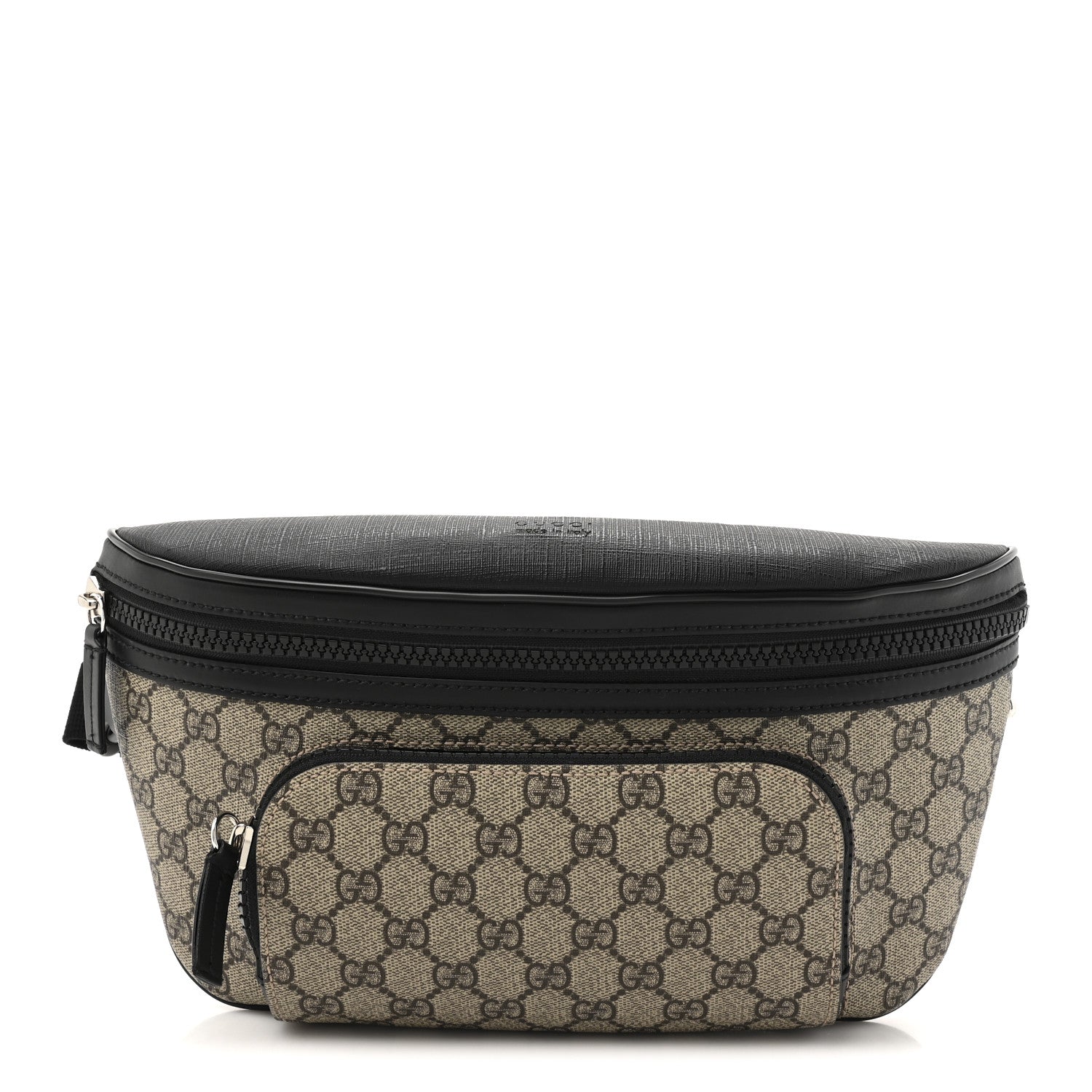 Gucci GG Supreme Monogram Large Belt Bag Beige Ebony Black 1 of 10