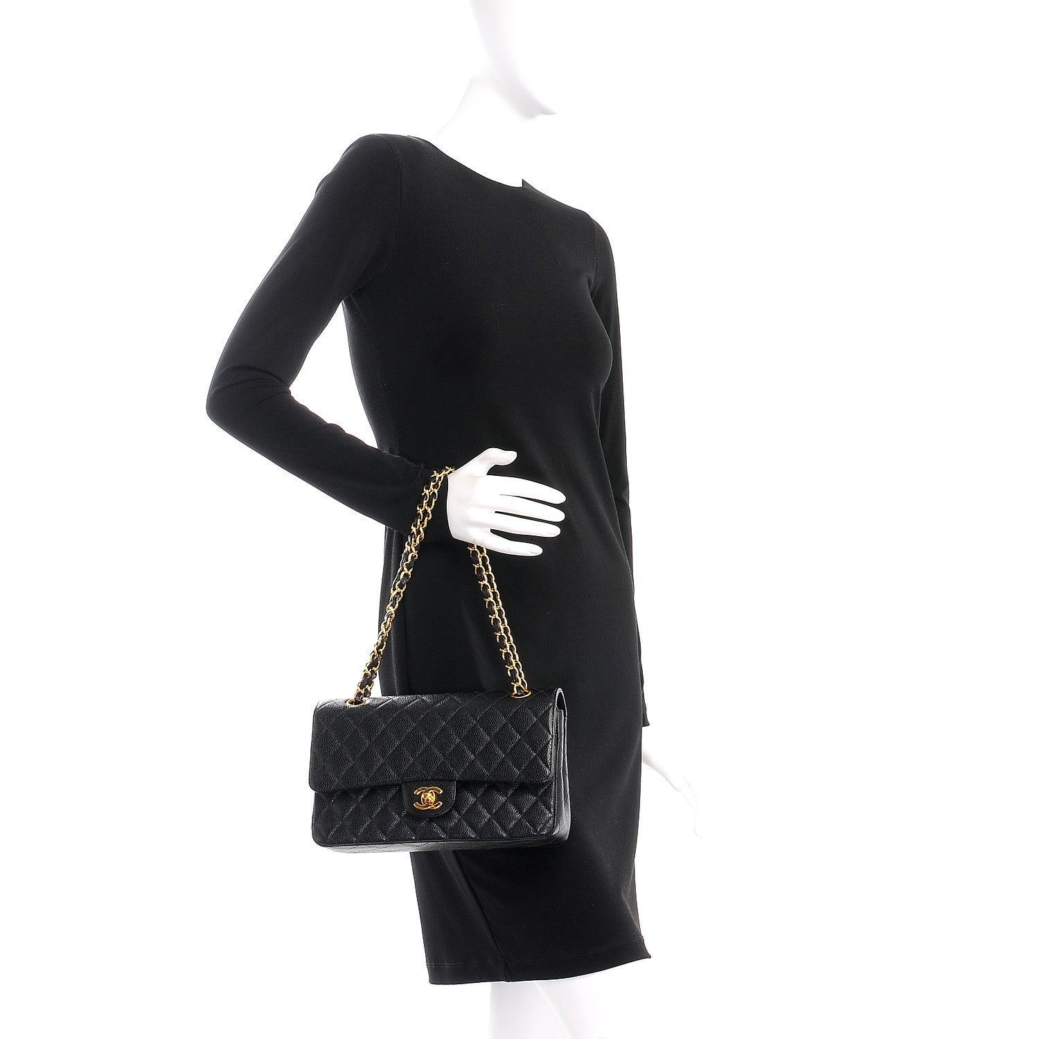 Chanel Caviar Quilted Medium Double Flap Black 3 of 10