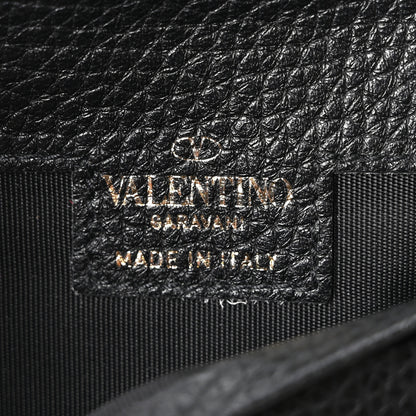 Valentino Garavani Pebbled Calfskin Rockstud Continental Wallet Black 6 of 9