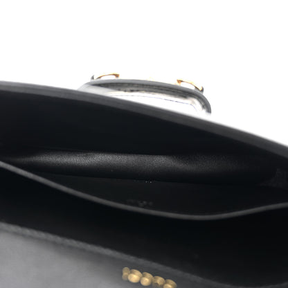 Gucci Sakai Be Green Calfskin Shearling Mini Horsebit 1955 Shoulder Bag Black 6 of 10