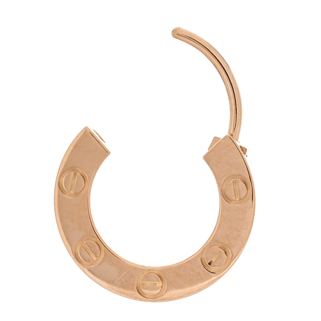 Cartier 18K Pink Gold Single LOVE Hoop Earring 5 of 10