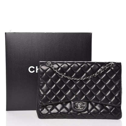 Chanel Lambskin Quilted Maxi Single Flap Black 12 of 12