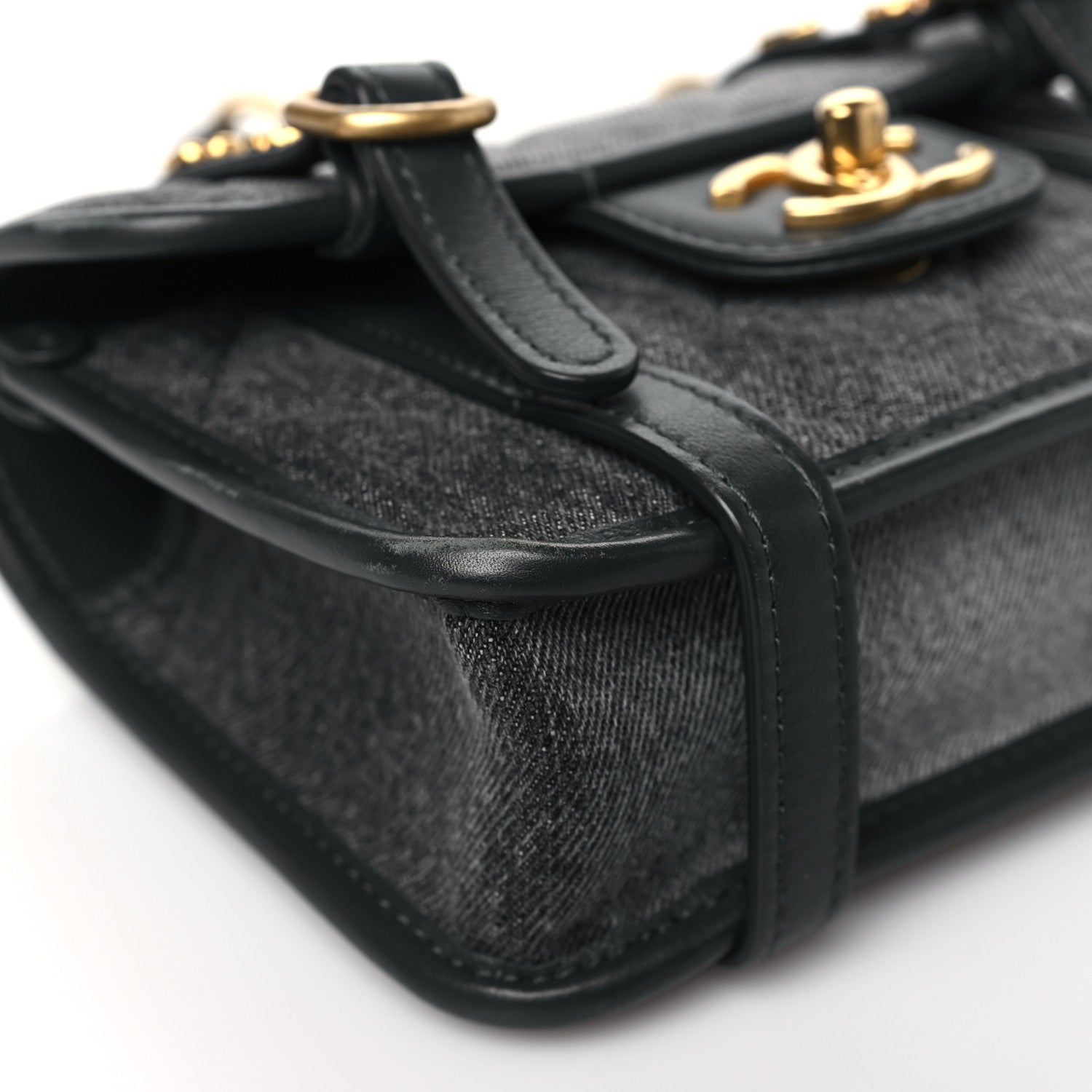 Chanel Denim Quilted Mini Flap Grey 9 of 10