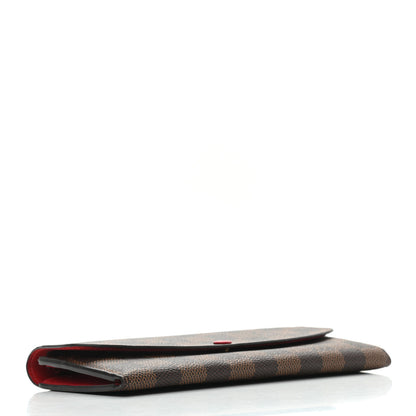 Louis Vuitton Damier Ebene Emilie Wallet Red 4 of 8