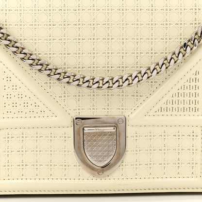 Christian Dior Patent Micro-Cannage Diorama Wallet on Chain Pouch White 7 of 9