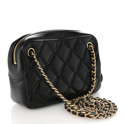 Chanel Shiny Lambskin Quilted Mini Camera Case Black 3 of 10