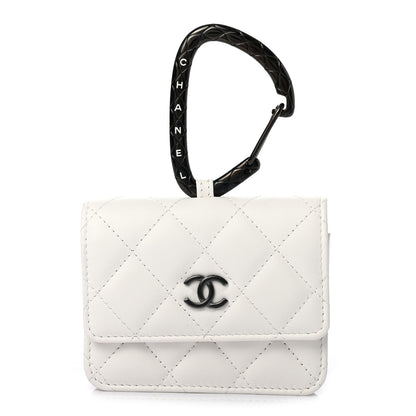 Chanel Lambskin Quilted CC Hook Card Holder White 1 of 8