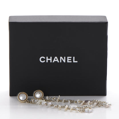 Chanel Pearl CC Chain Drop Earrings Gold 5 of 5