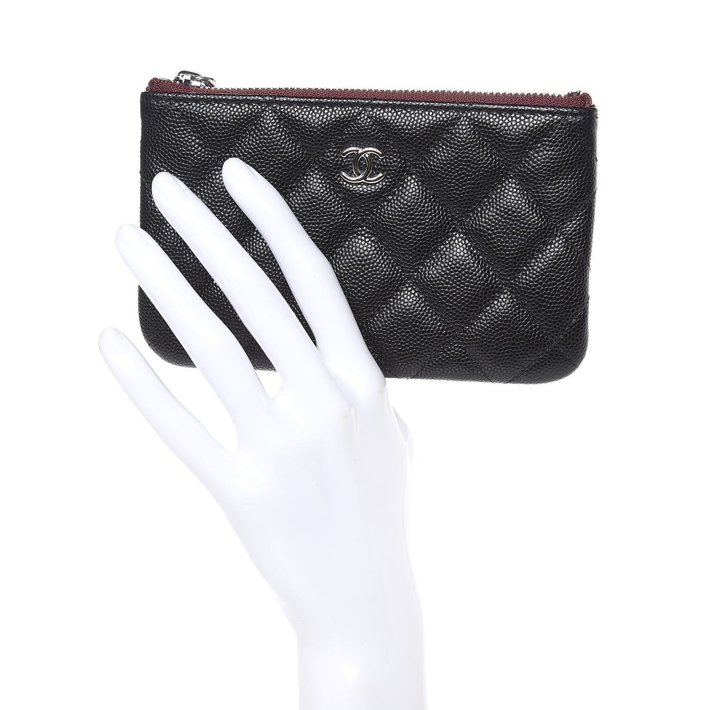 Caviar Quilted Small Cosmetic Case Black