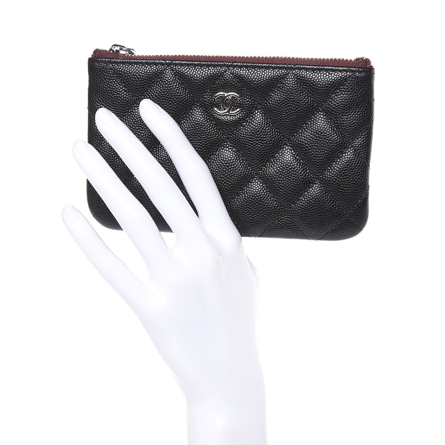 Chanel Caviar Quilted Small Cosmetic Case Black 2 of 8
