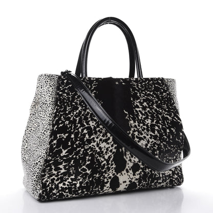 Fendi Calf Hair Patent Regular 2jours Tote Black White 2 of 12