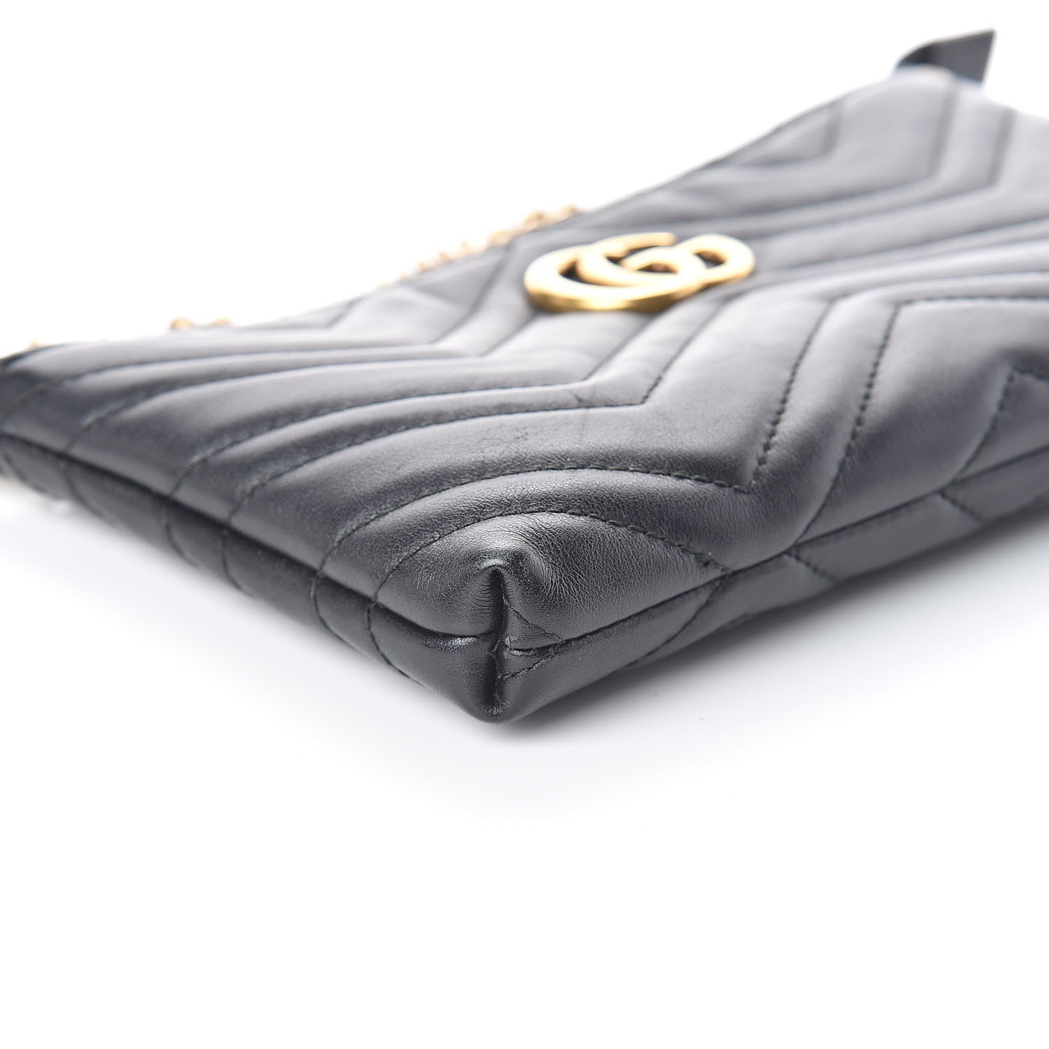 Gucci Calfskin Matelasse Mini GG Marmont Chain Bag Black 7 of 10