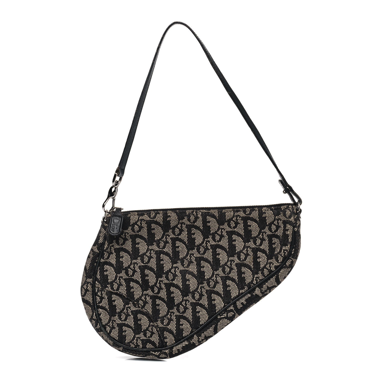 Christian Dior Monogram Mini Saddle Pochette Black 1 of 10