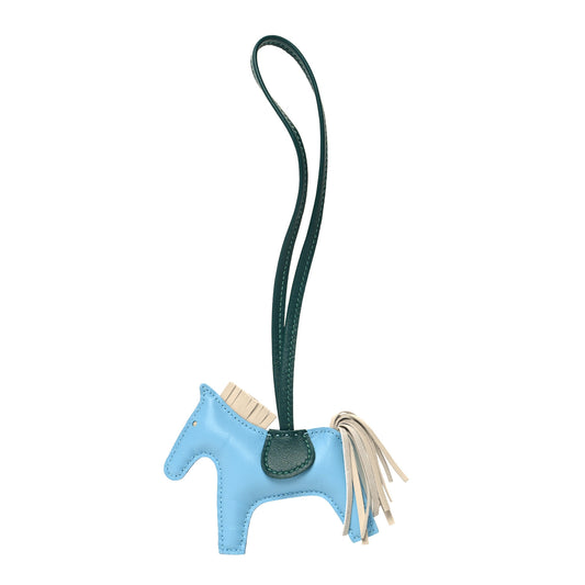 Milo Lambskin Grigri Rodeo Horse Bag Charm PM Celeste Malachite Craie