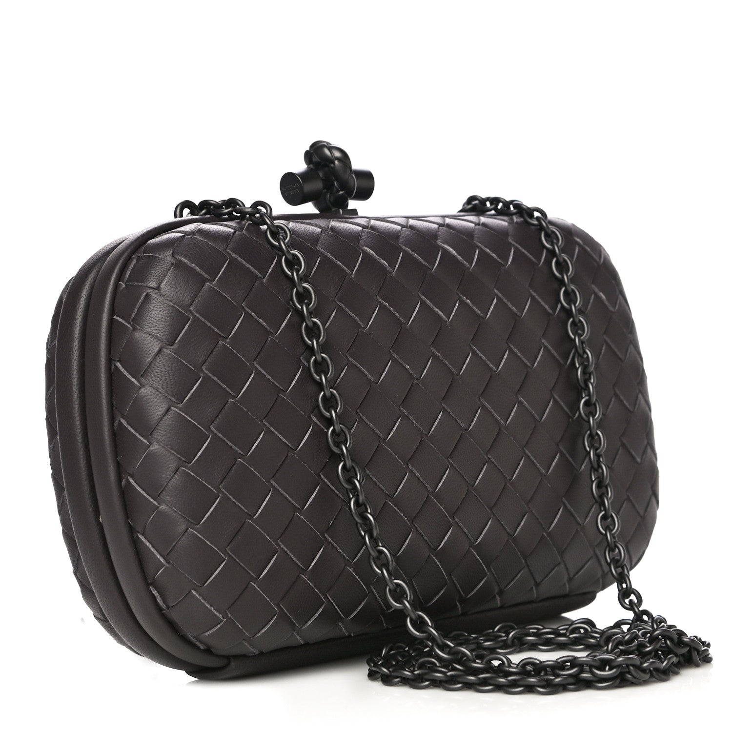 Bottega Veneta Nappa Intrecciato Chain Knot Clutch Quetsche 3 of 10
