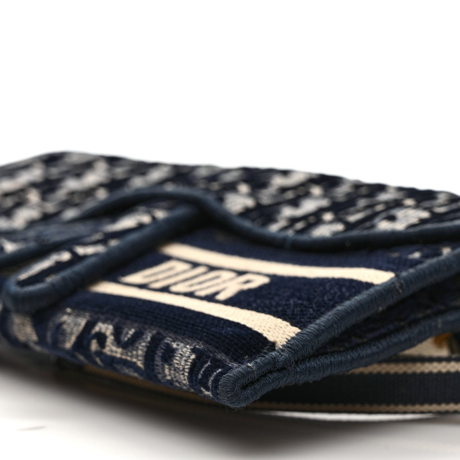 Christian Dior Oblique Slim Saddle Pouch Blue 8 of 9
