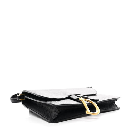 Christian Dior Grained Calfskin Saddle Pouch Bag Black 4 of 11