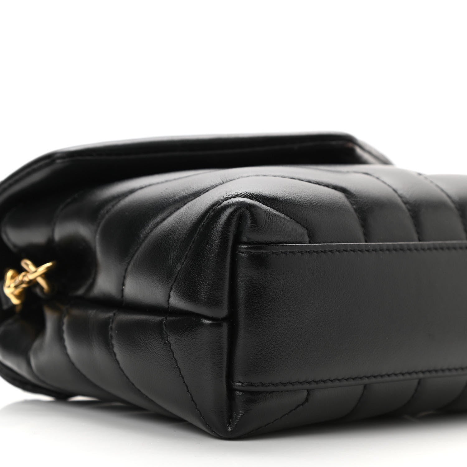Saint Laurent Calfskin Y Quilted Monogram Toy Loulou Crossbody Bag Black 9 of 11