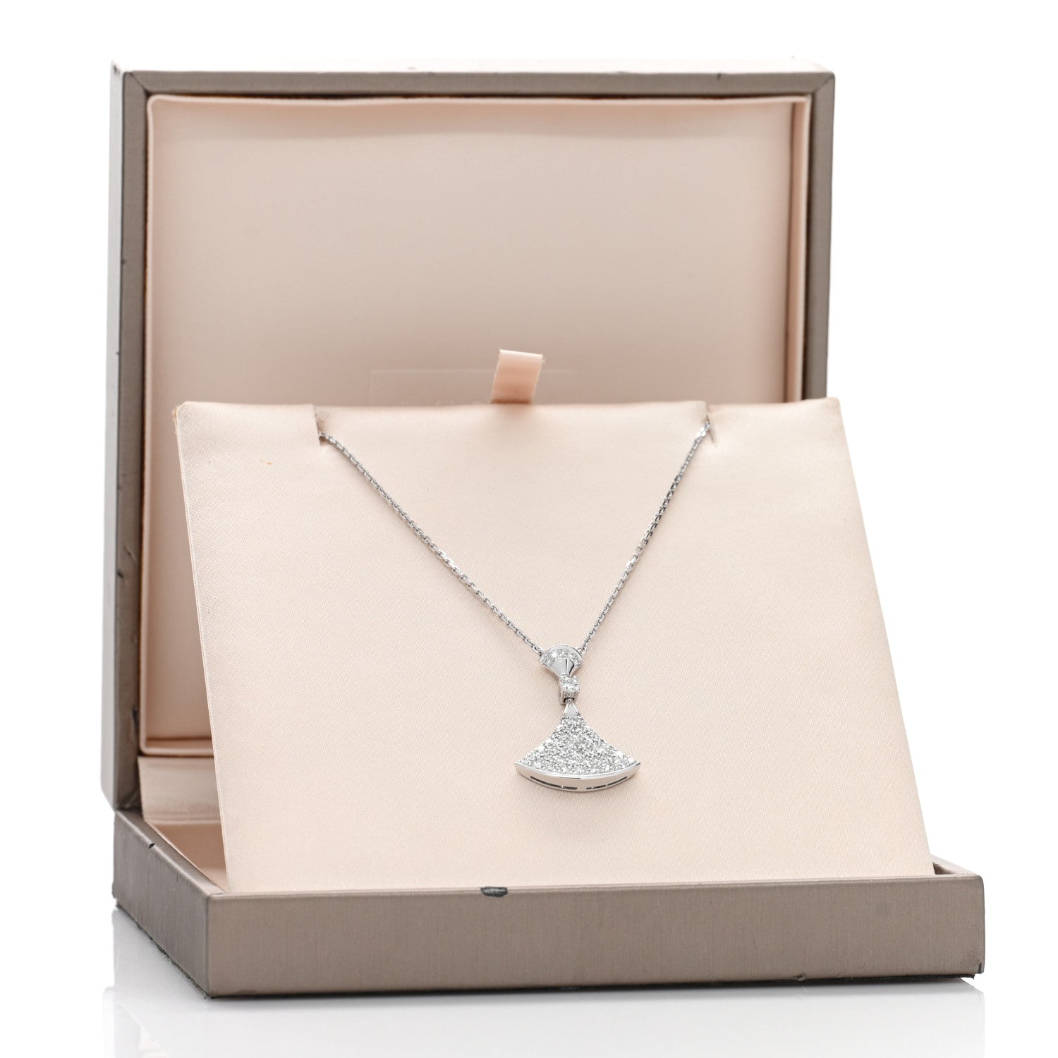 Bulgari 18K White Gold Diamond Large Divas' Dream Pave Necklace 3 of 5
