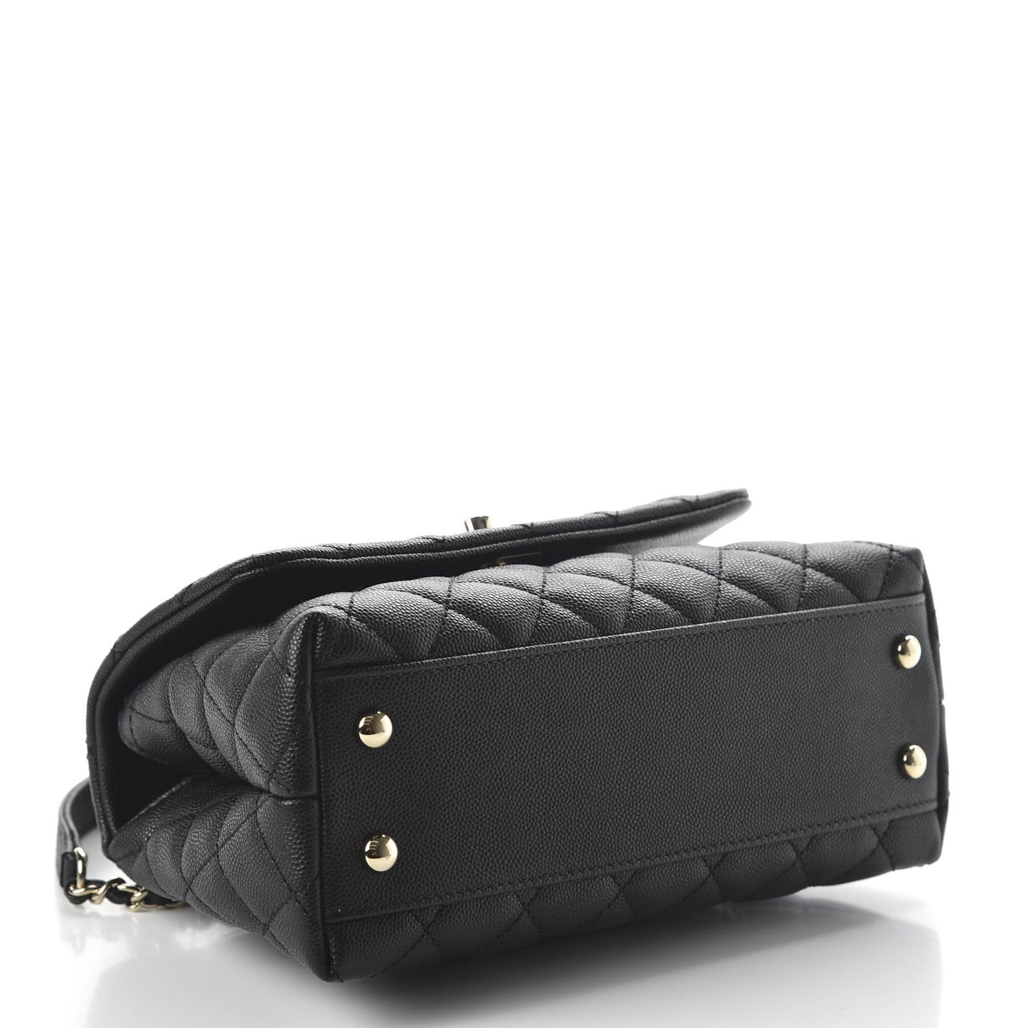 Caviar Quilted Mini Coco Handle Flap Black