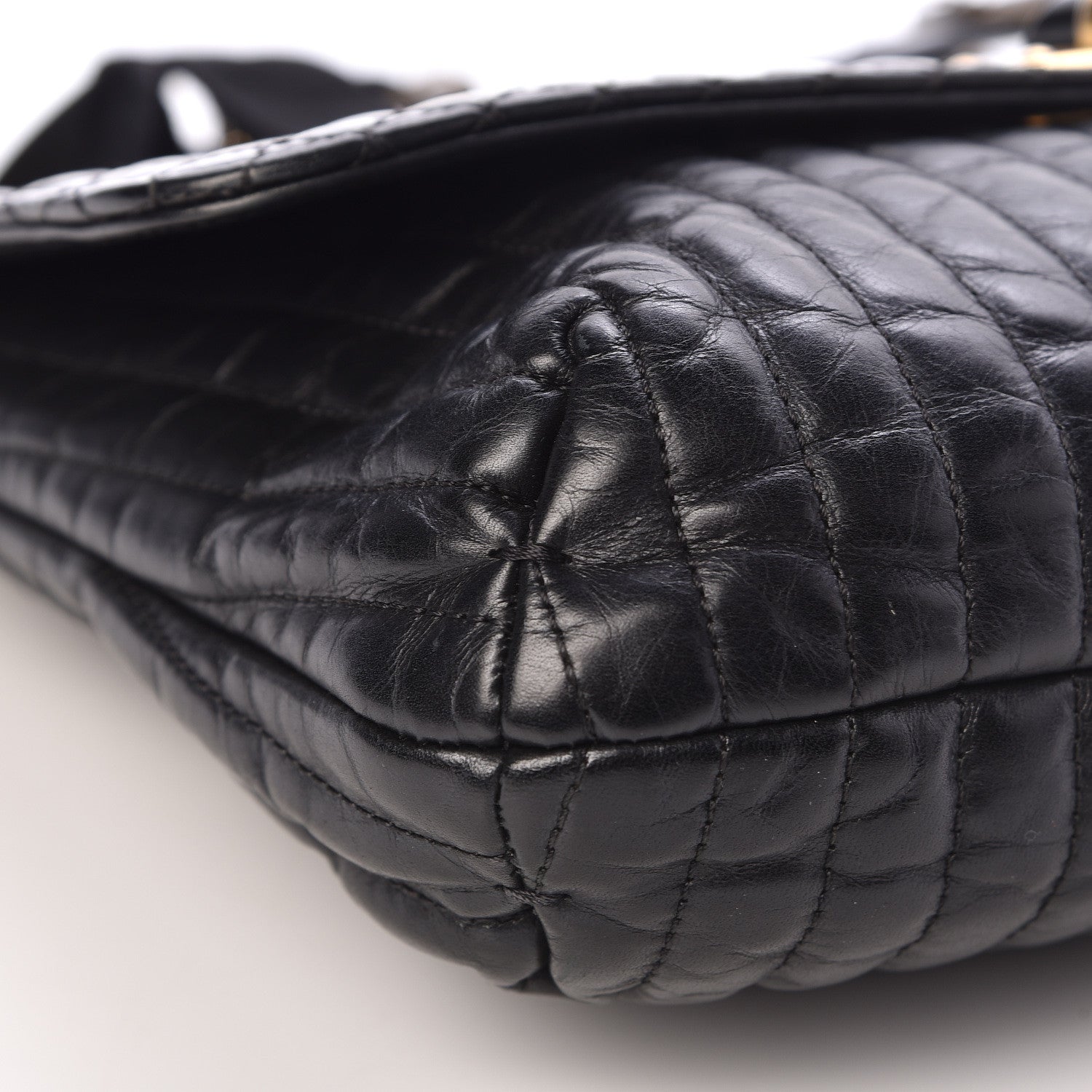 Lanvin Hammered Calfskin Medium Happy Edgy Shoulder Bag Black 12 of 13