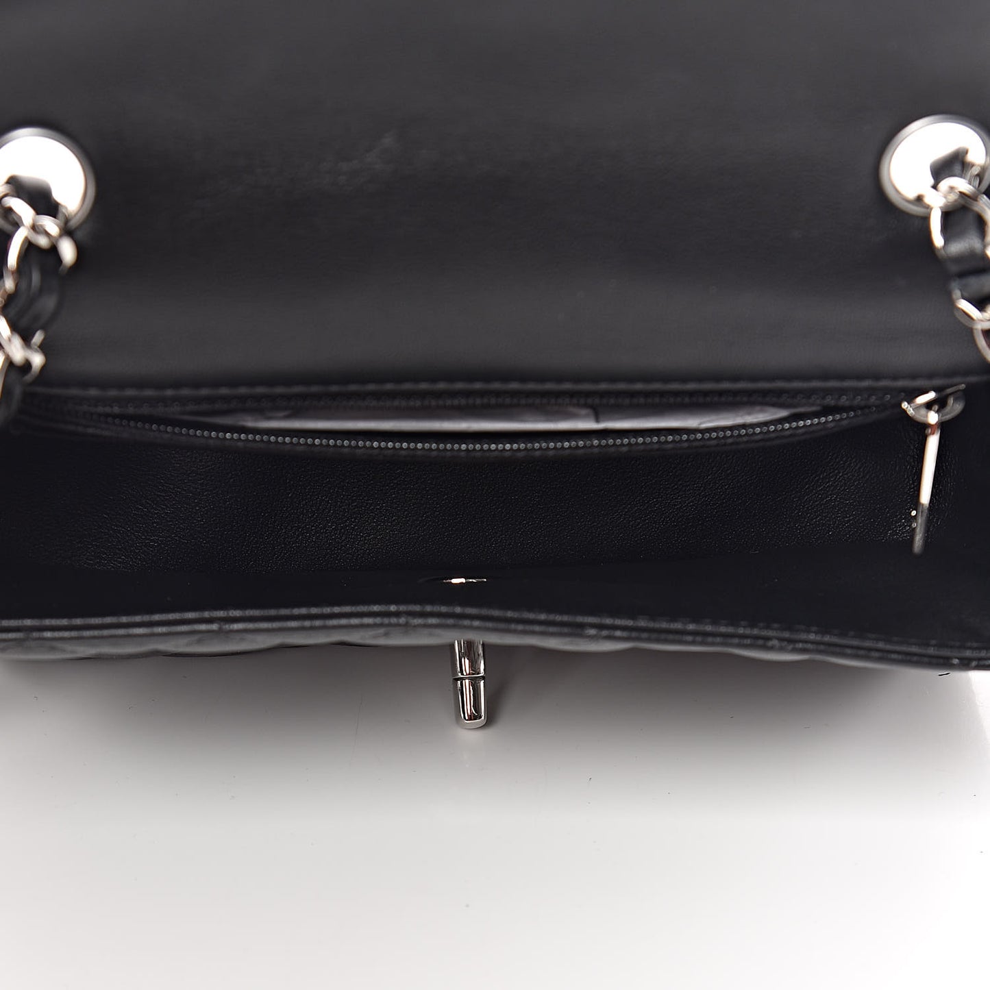 Lambskin Quilted Mini Rectangular Flap Black