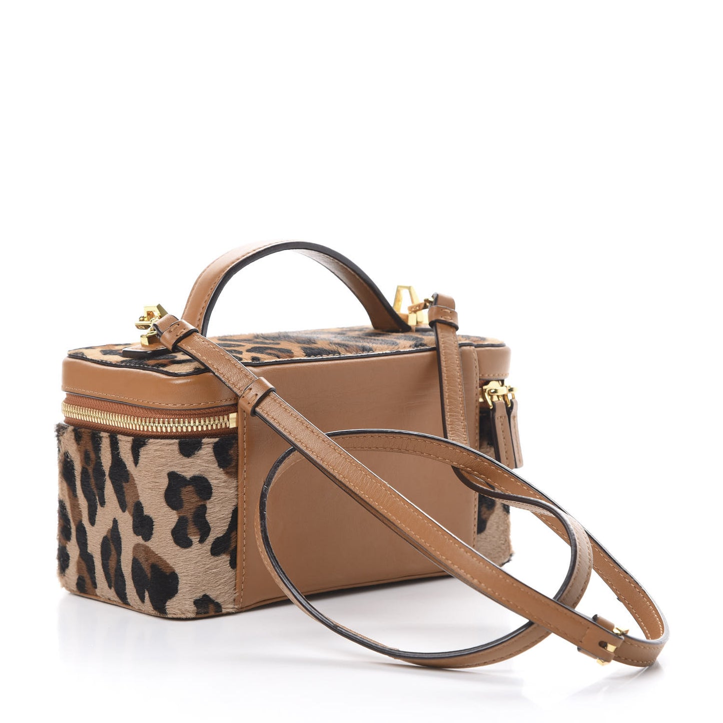 Calf Hair Calfskin Vanity Case Leopard