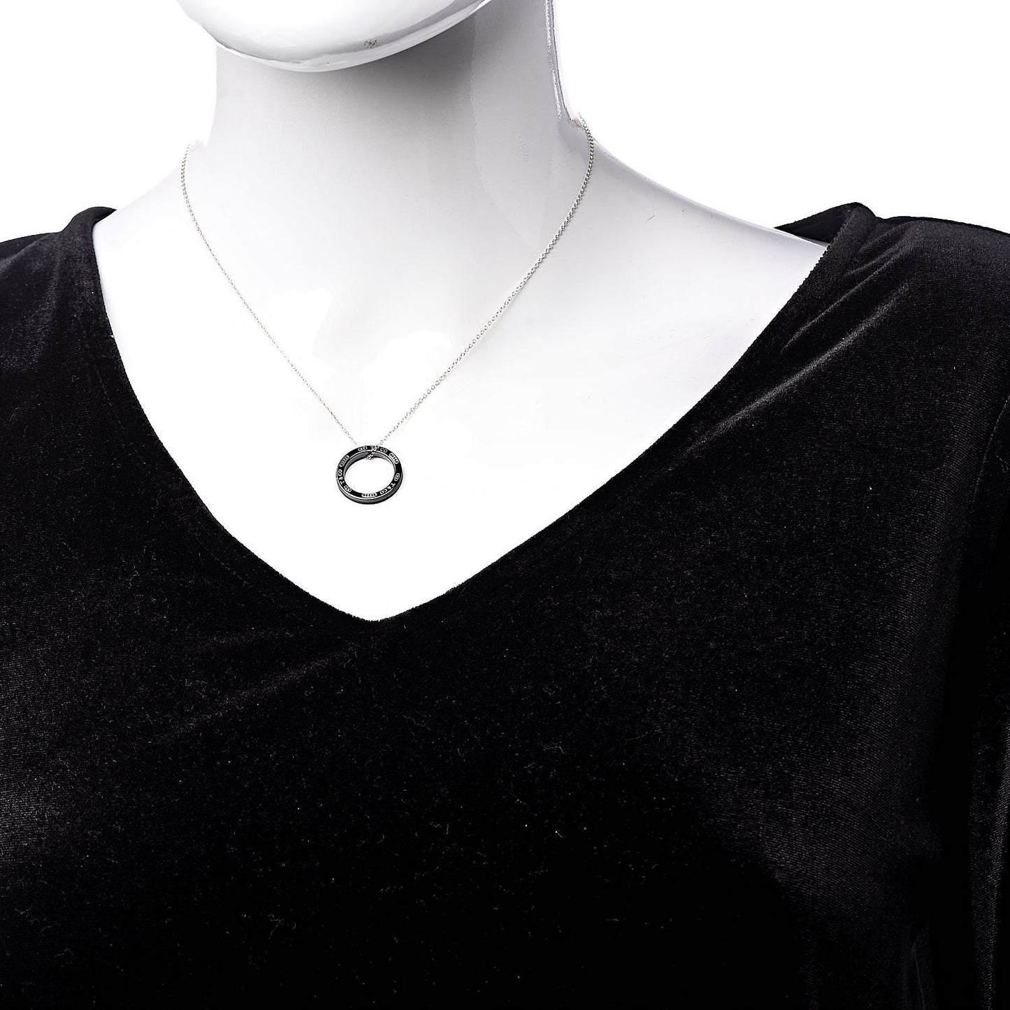 Sterling Silver Titanium 1837 Circle Pendant Necklace
