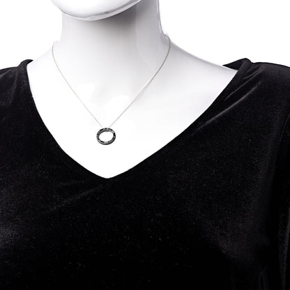 Tiffany Sterling Silver Titanium 1837 Circle Pendant Necklace 2 of 7