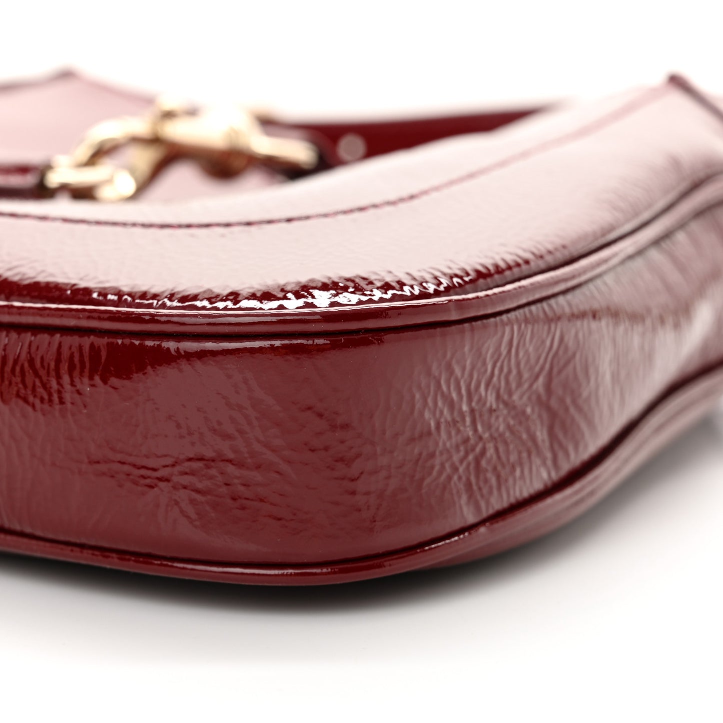 Patent Calfskin Small Jackie Shoulder Bag Rosso