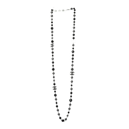 Chanel Ruthenium Pearl Beaded CC Long Necklace Black 2 of 4
