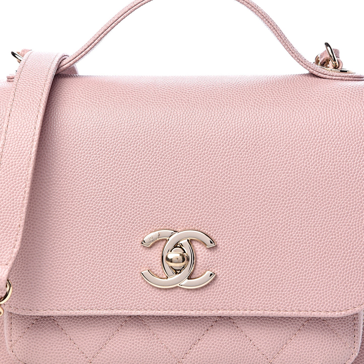 Caviar Quilted Small Business Affinity Flap Light Pink