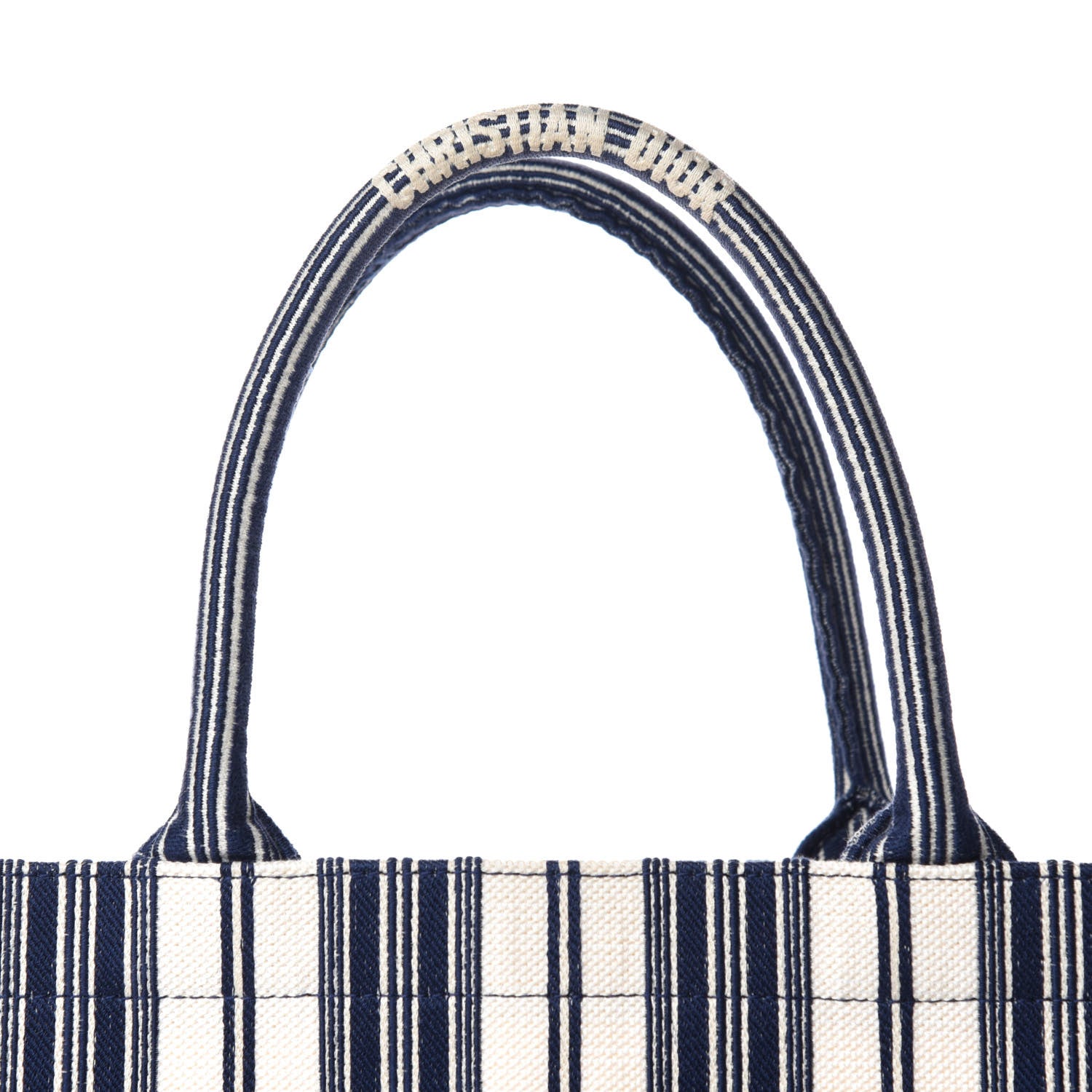 Christian Dior Canvas Embroidered Forte Dei Marmi Striped Book Tote Blue 10 of 14