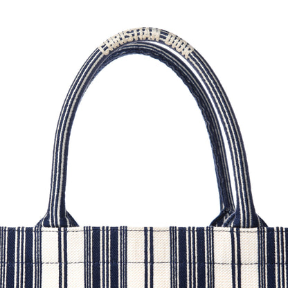 Christian Dior Canvas Embroidered Forte Dei Marmi Striped Book Tote Blue 10 of 14