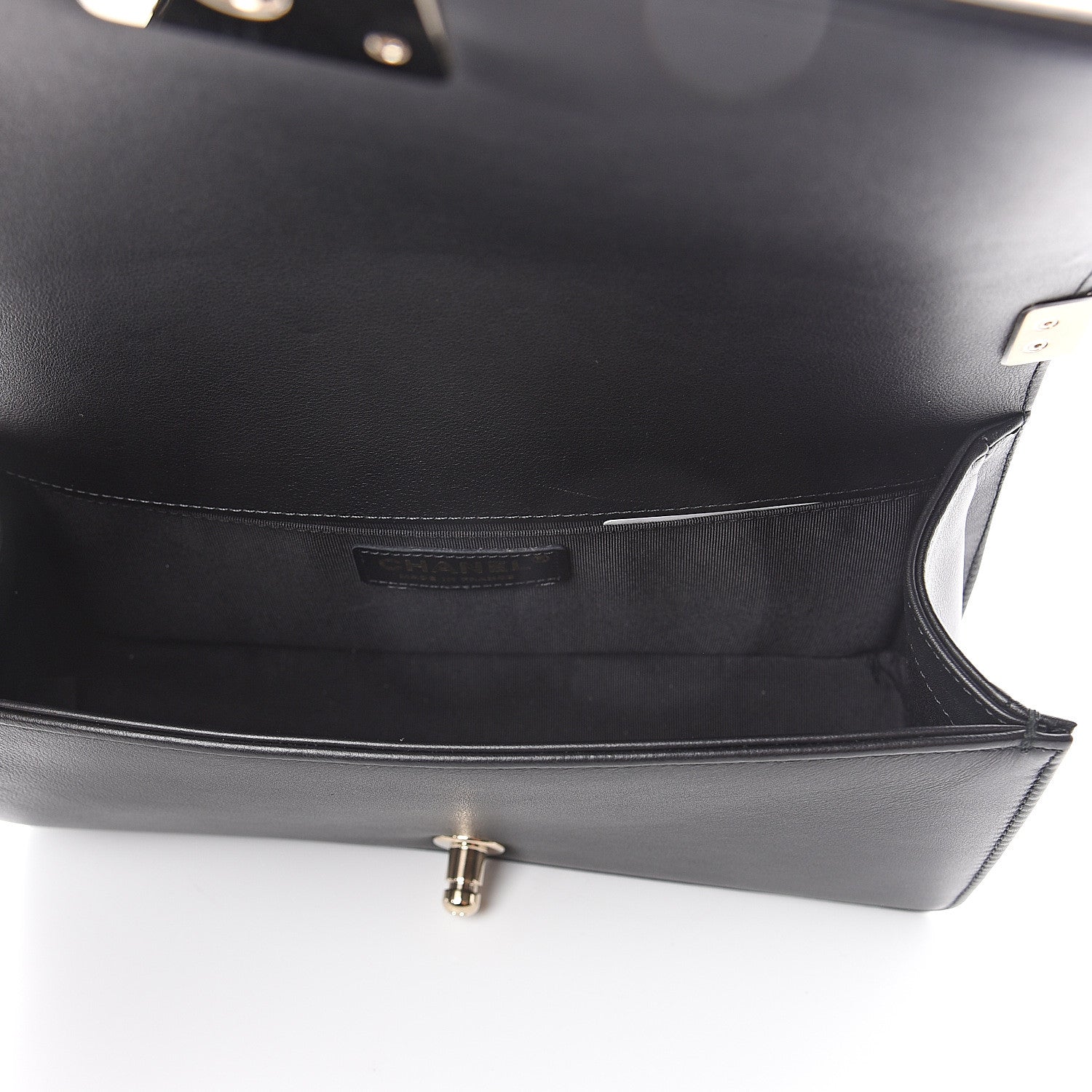 Chanel Calfskin Pearl Medium Chanel Pearls Boy Flap Black 4 of 9