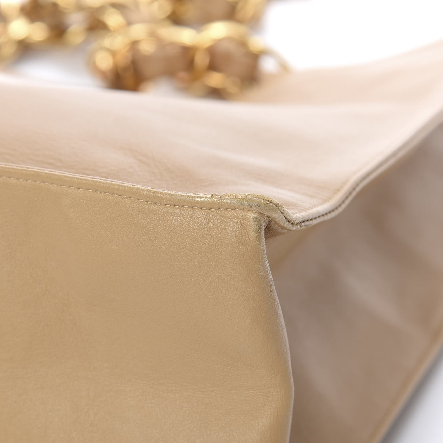 Lambskin Jumbo CC Shoulder Bag Beige