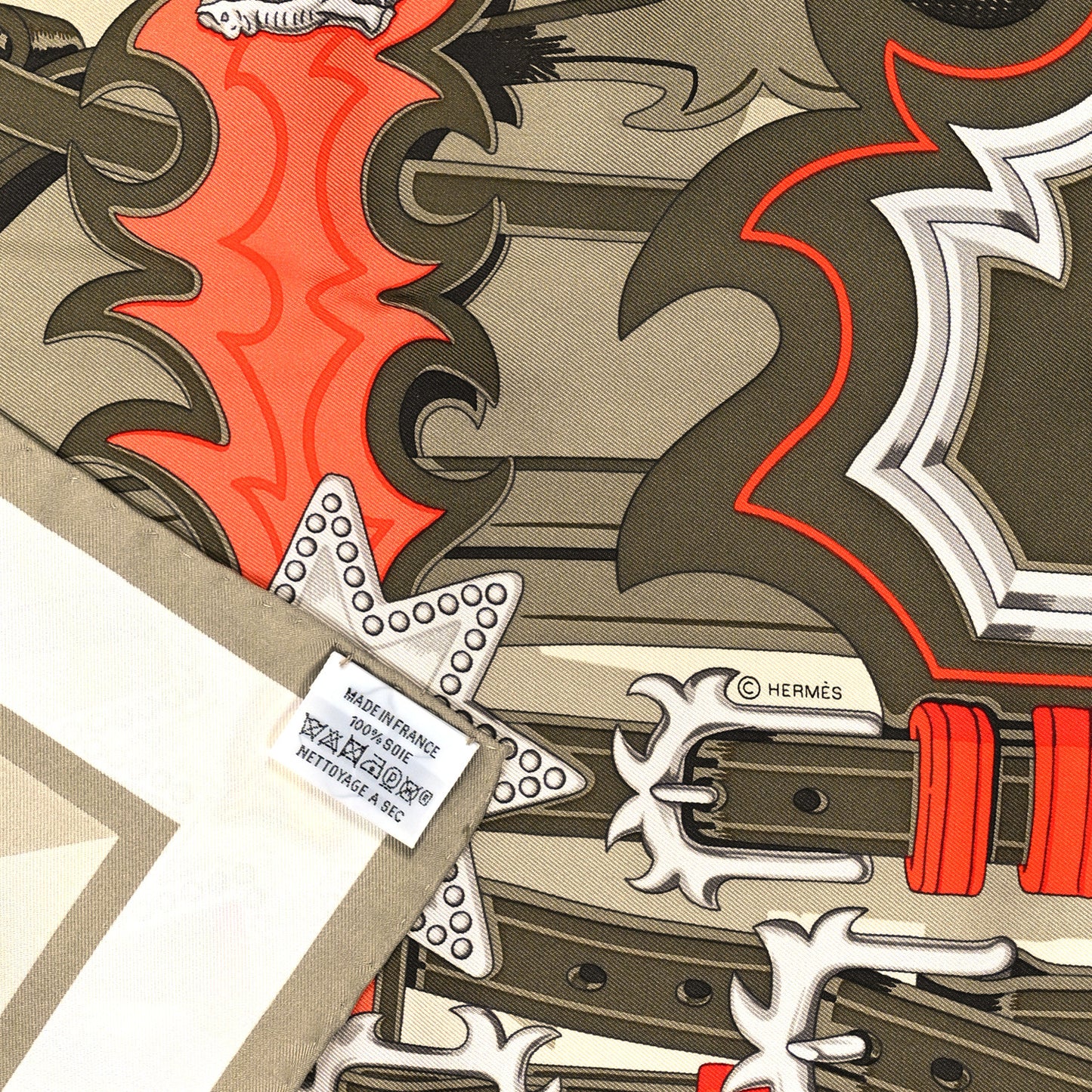 Silk Brides Et Destin Scarf 90 Vert Argile Kaki