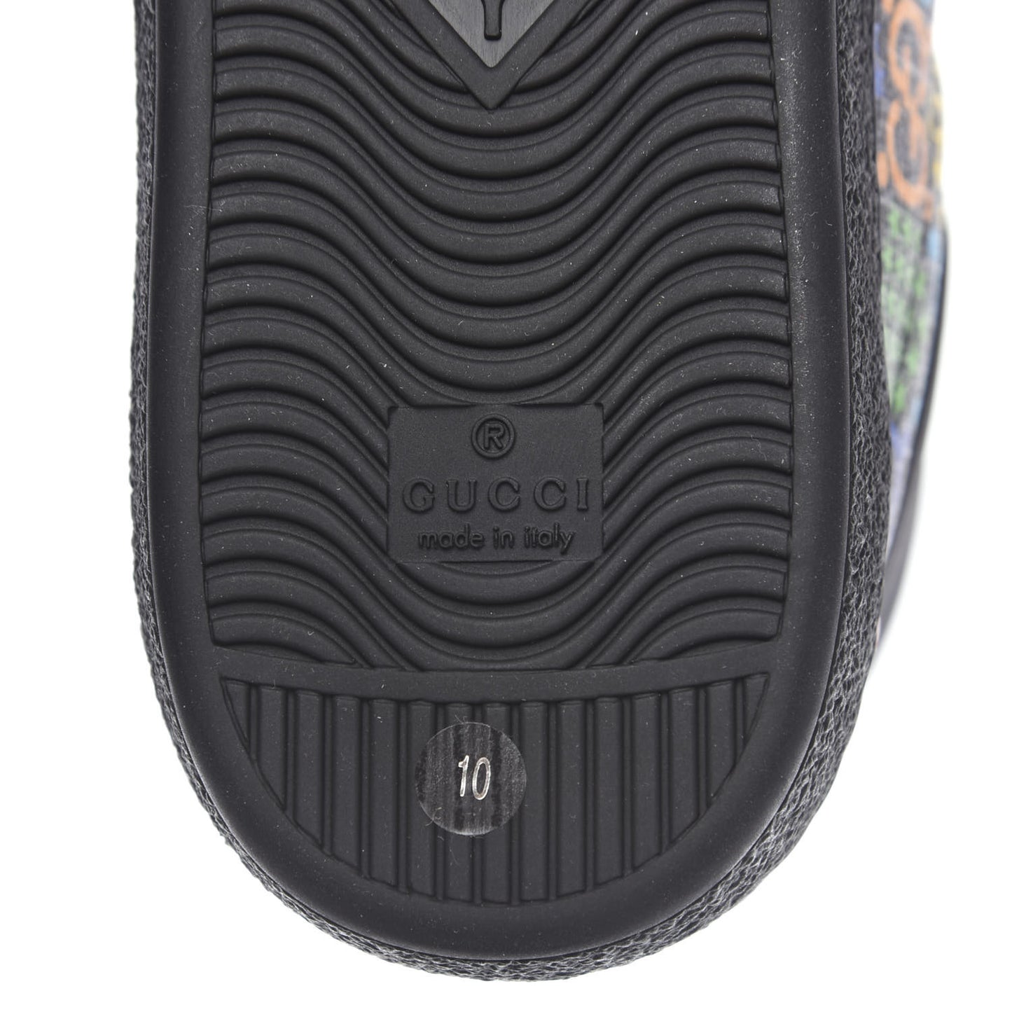 GG Supreme Monogram Psychedelic Mens High Top Sneakers 10 Black Multicolor