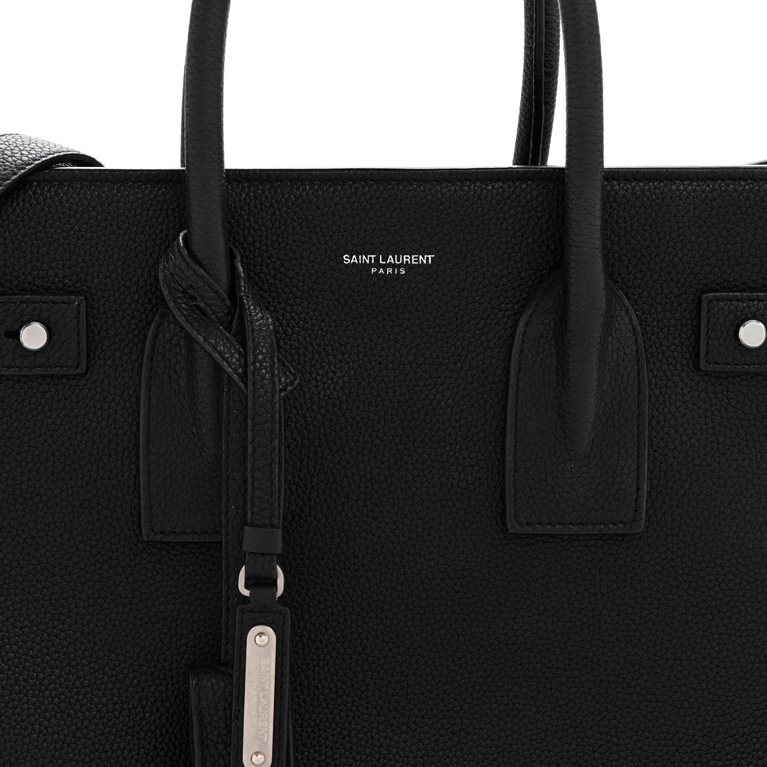 Saint Laurent Grained Calfskin Small Supple Sac De Jour Black 9 of 14