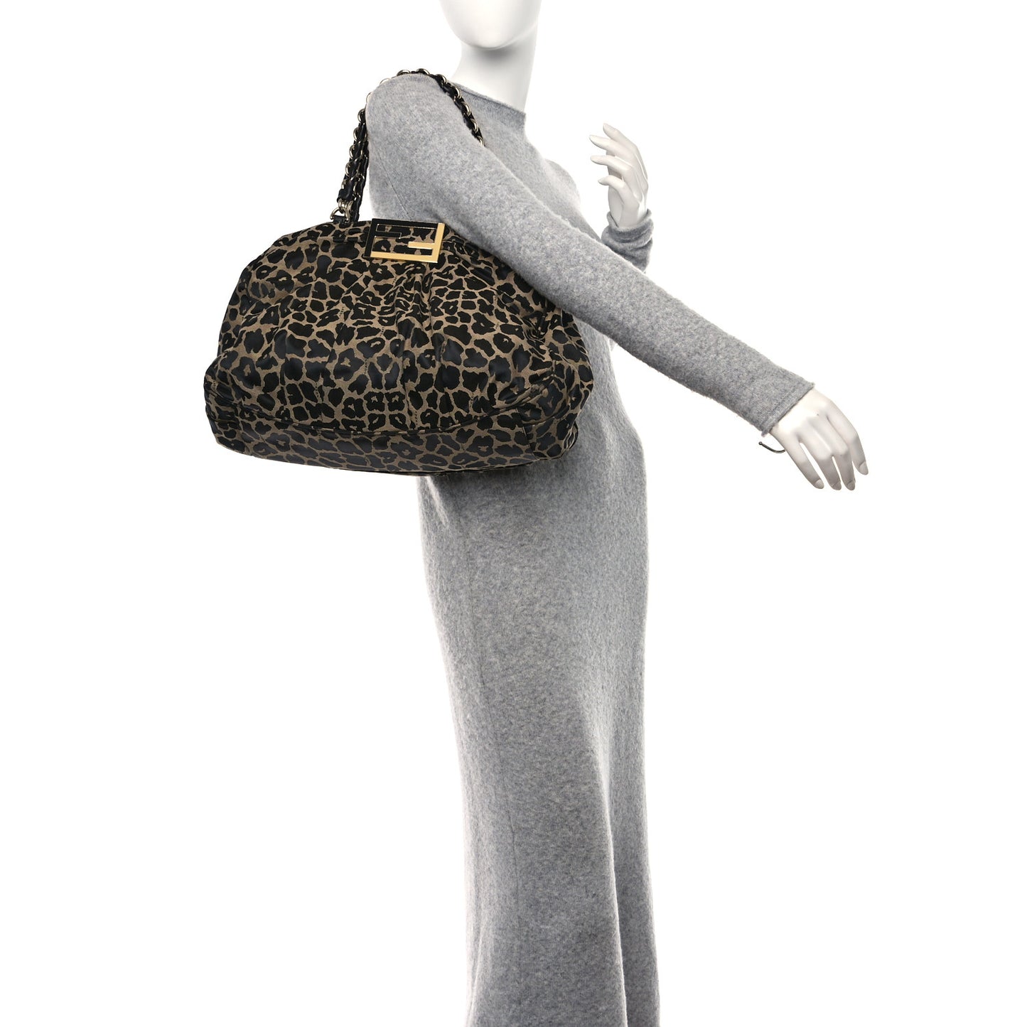 Jacquard Leopard Print Mia Tote Taupe Black