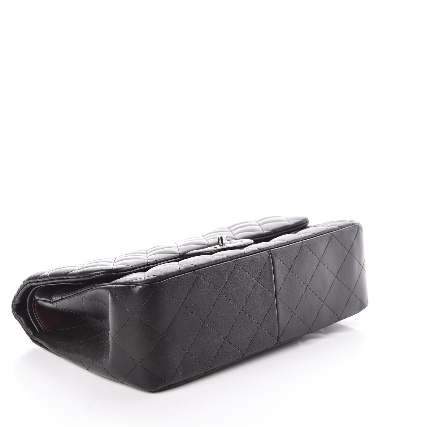 Lambskin Quilted Jumbo Double Flap Black