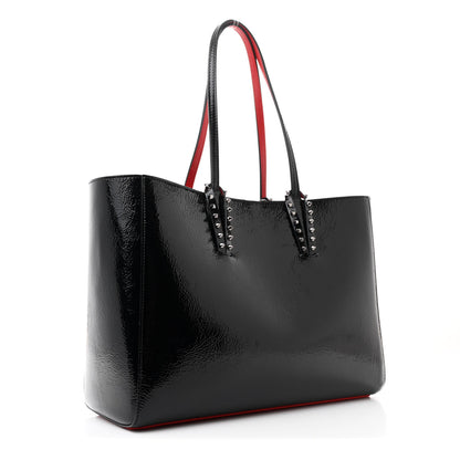 Christian Louboutin Patent Calfskin Spikes East West Cabata Tote Black 4 of 15