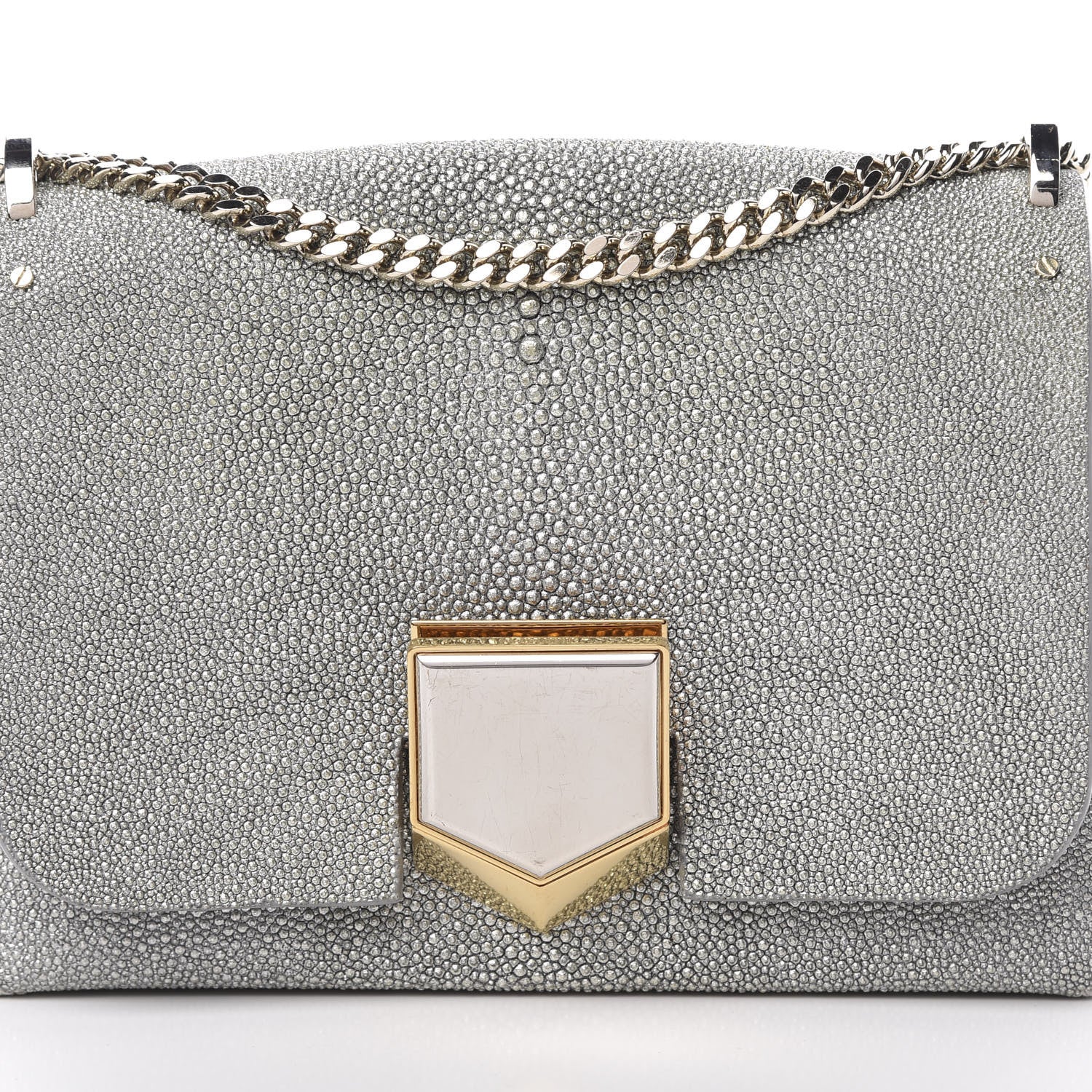 Jimmy Choo Stingray Petite Lockett Shoulder Bag Silver 7 of 9