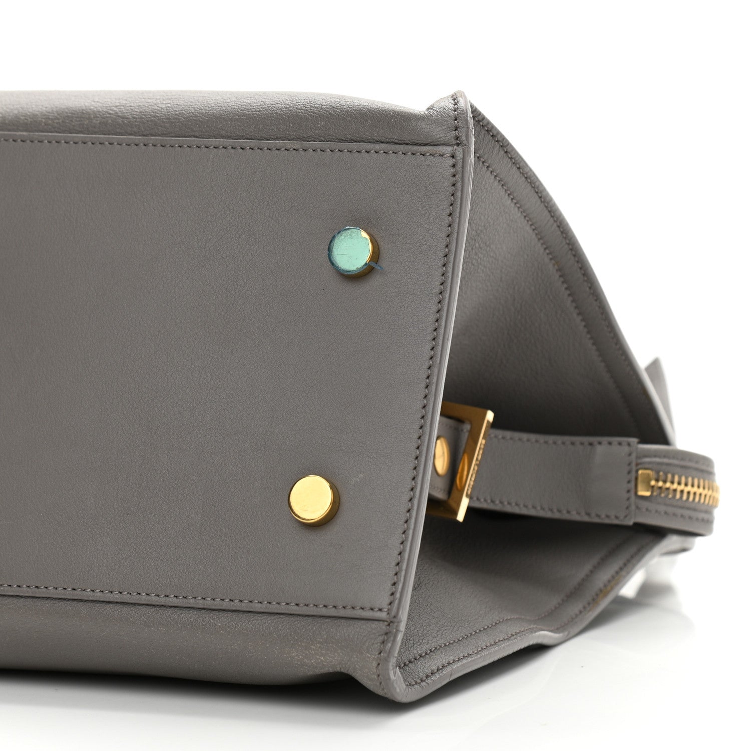 Saint Laurent Calfskin Small Monogram Cabas Grey 10 of 15